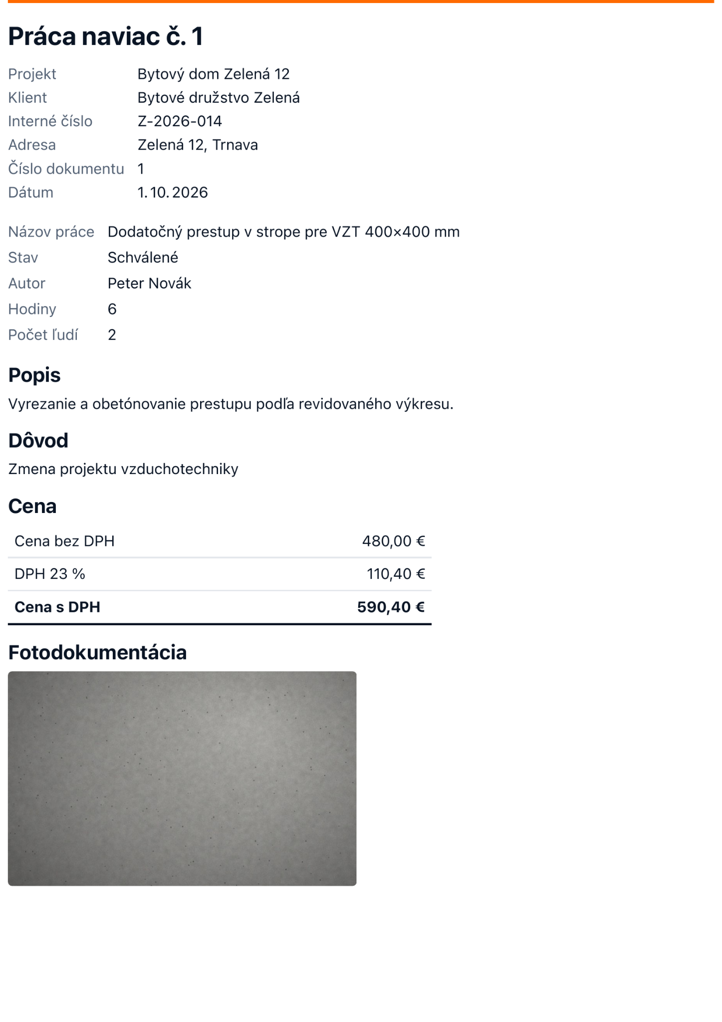 Skutečné snímky aplikace — PDF